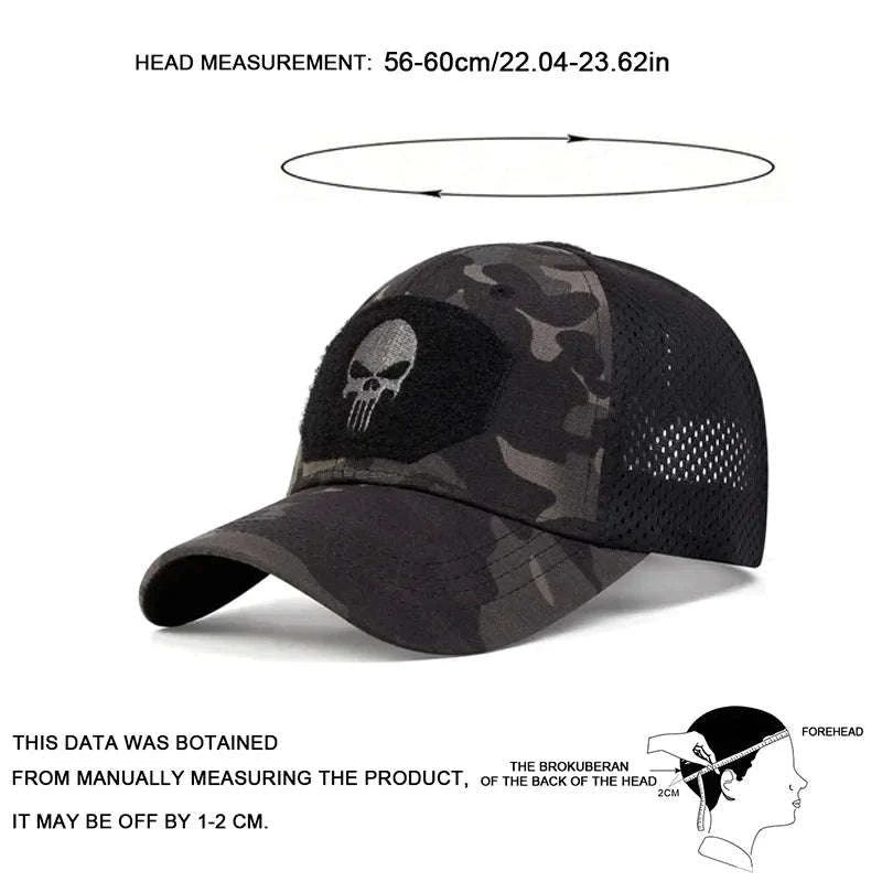 Skull Embroidered Baseball Cap with Breathable Patch Design-SFH8