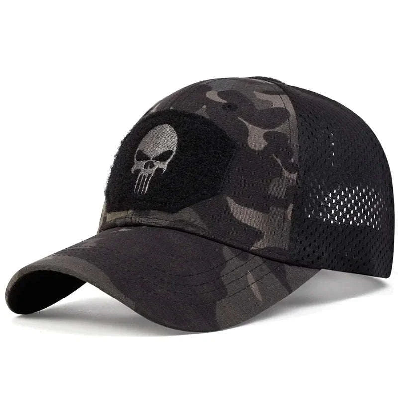 Skull Embroidered Baseball Cap with Breathable Patch Design-SFH8