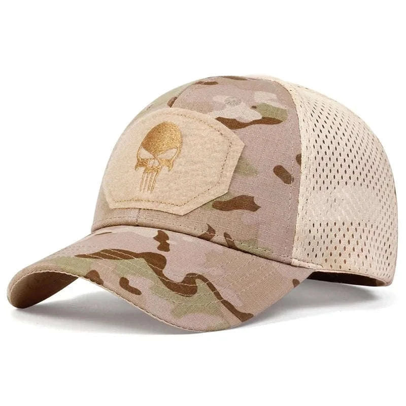 Skull Embroidered Baseball Cap with Breathable Patch Design-SFH8