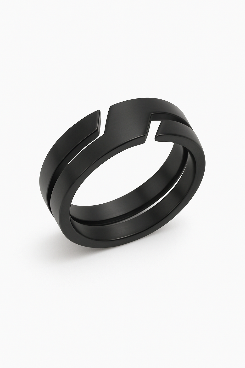Schwarzer Edelstahlring für Herren und Damen, 6 mm