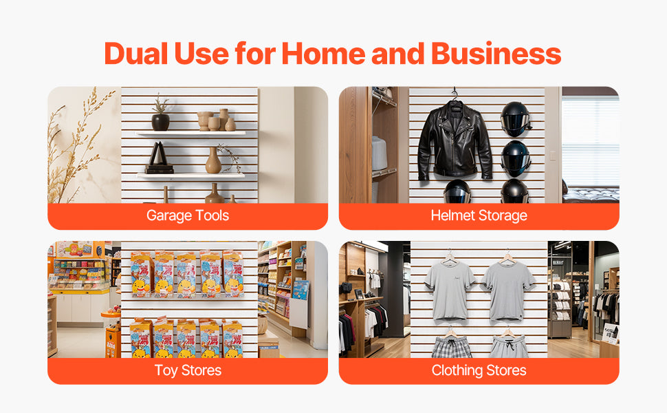 4x4 Ft Slatwall Panel MDF Modular Garage Storage Wall System
