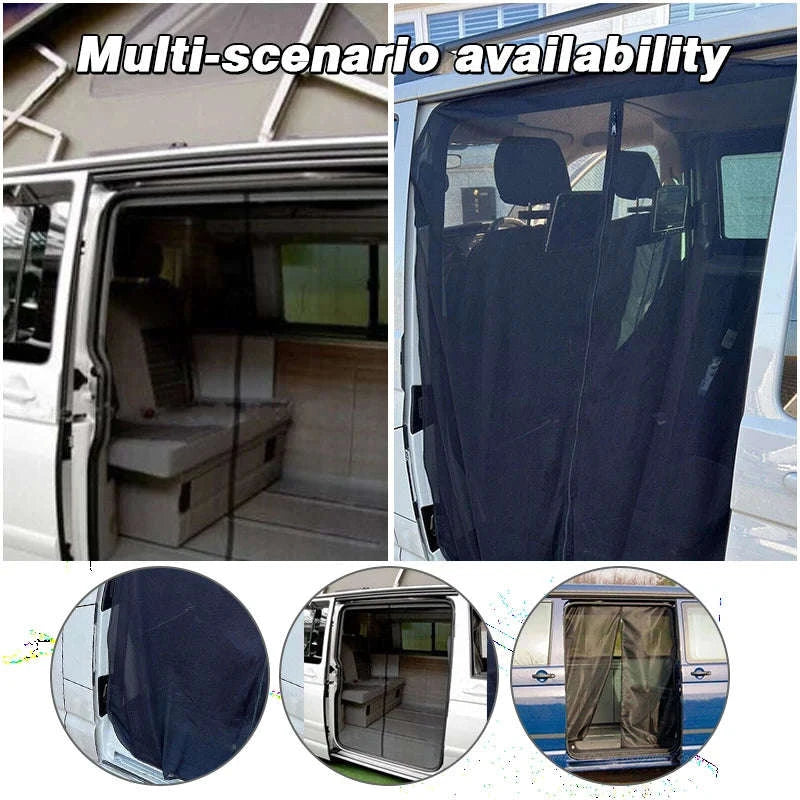 Sliding Door Magnetic Insect Screen Net for T5 T6-black