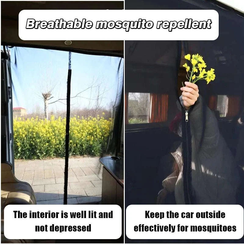 Sliding Door Magnetic Insect Screen Net for T5 T6-black