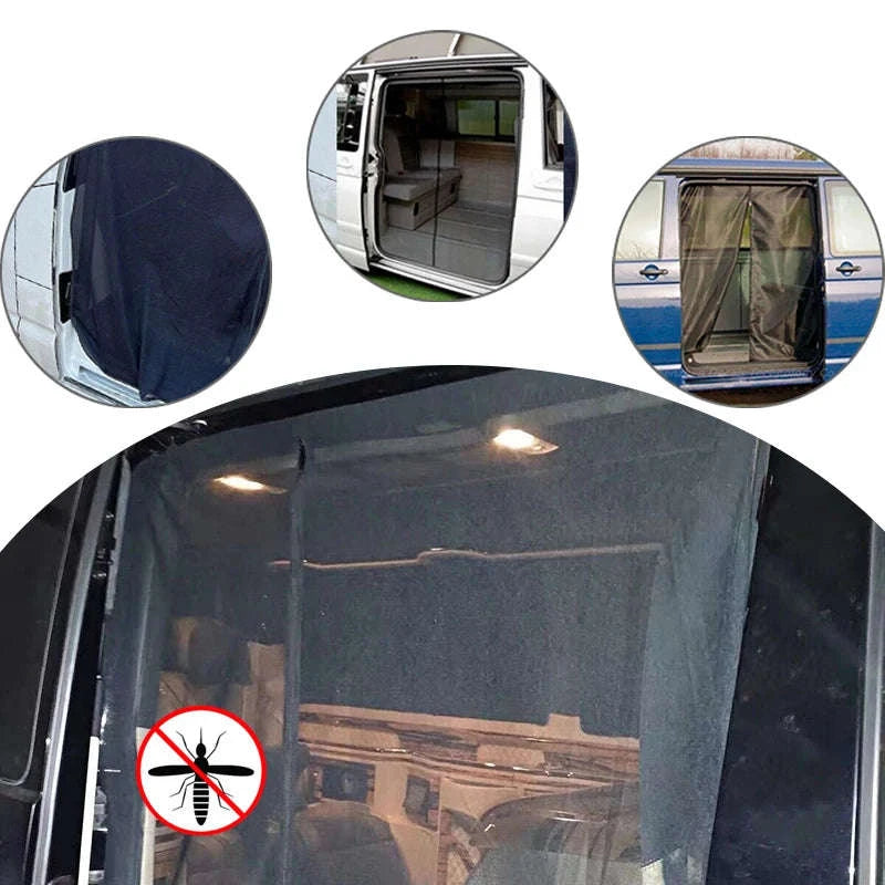 Sliding Door Magnetic Insect Screen Net for T5 T6-black