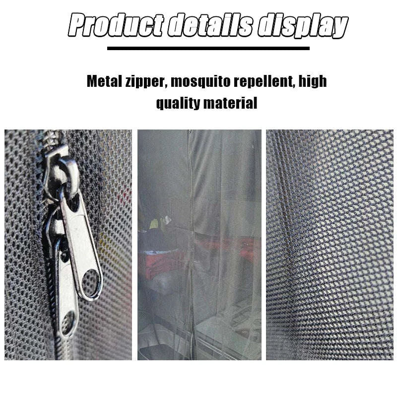 Sliding Door Magnetic Insect Screen Net for T5 T6-black