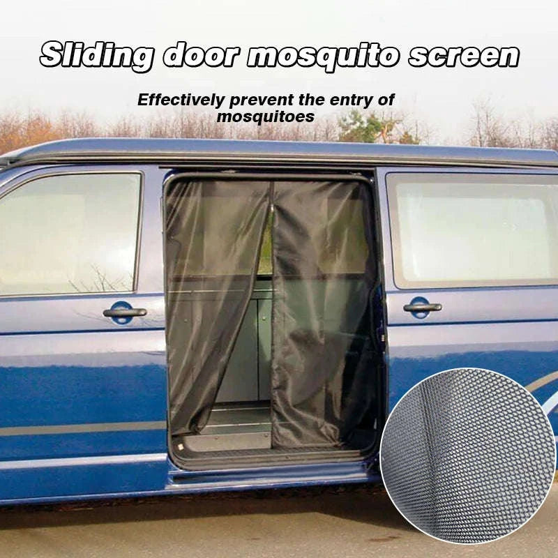 Sliding Door Magnetic Insect Screen Net for T5 T6-black