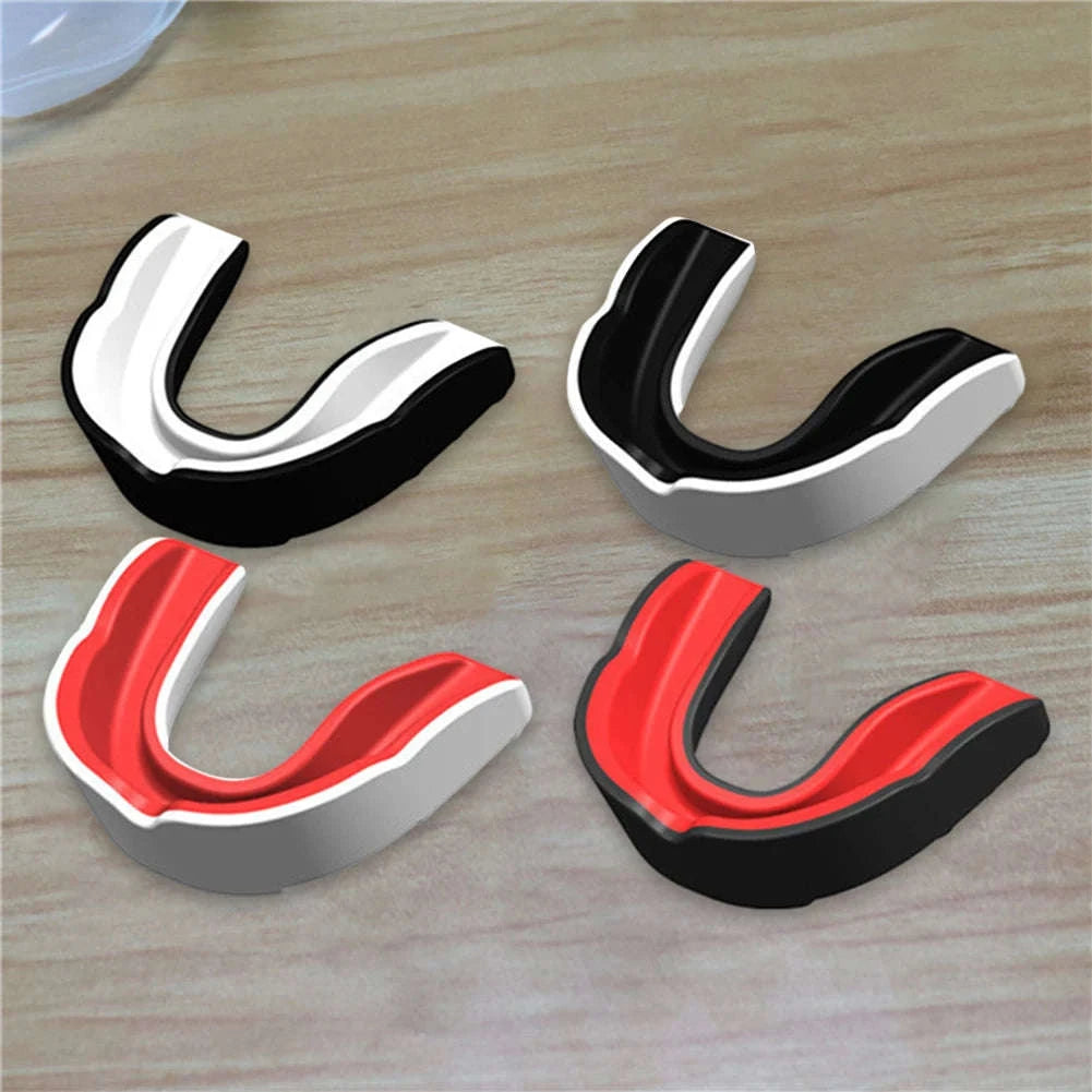 Slim Fit Sports Mouth Guard for Boxing Football Hockey (1–4 Pack)-1X Black white / China Mainland