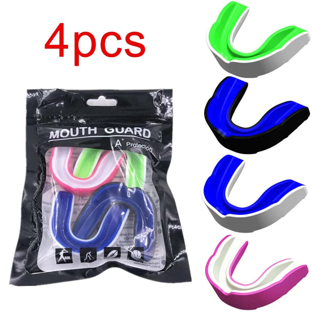 Slim Fit Sports Mouth Guard for Boxing Football Hockey (1–4 Pack)-1X Black white / China Mainland