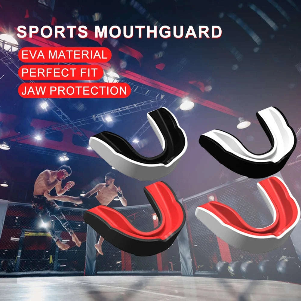 Slim Fit Sports Mouth Guard for Boxing Football Hockey (1–4 Pack)-1X Black white / China Mainland