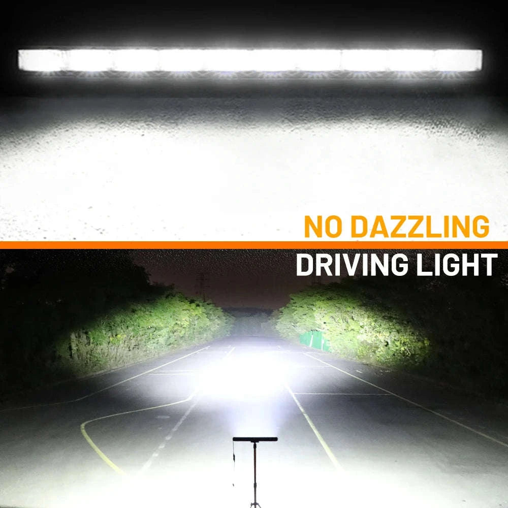 Slim LED Light Bar White & Amber 42 Inch 6500K 3500K DRL 30000LM 12V 24V-32inch / spain