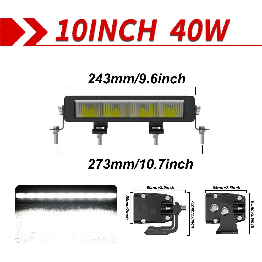 Slim LED Light Bar White & Amber 42 Inch 6500K 3500K DRL 30000LM 12V 24V-32inch / spain