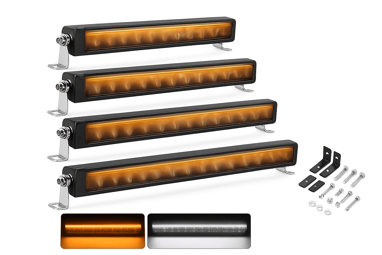 Slim LED Light Bar White & Amber 42 Inch 6500K 3500K DRL 30000LM 12V 24V-32inch / spain