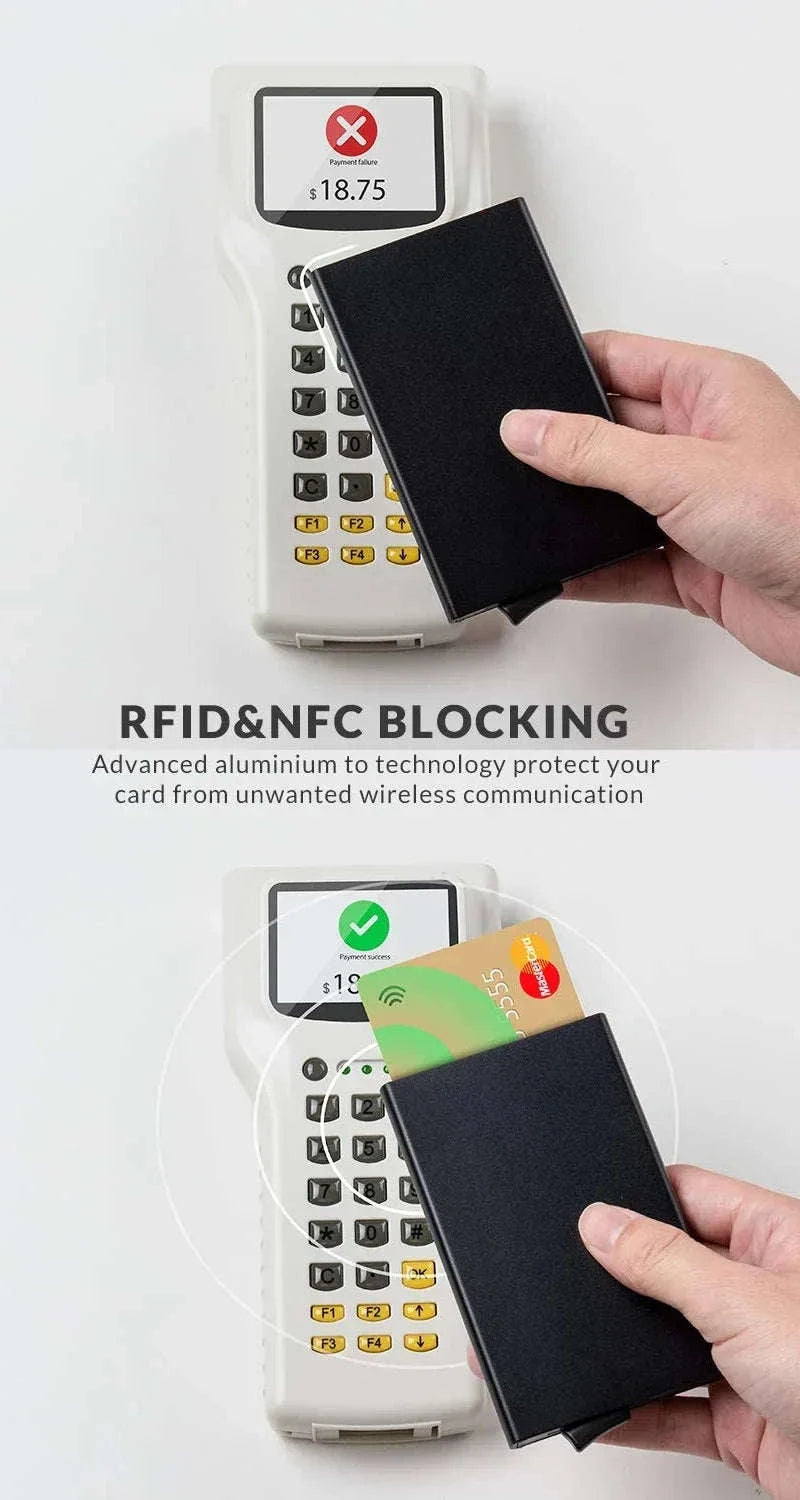 Slim RFID Blocking Card Wallet-Silver