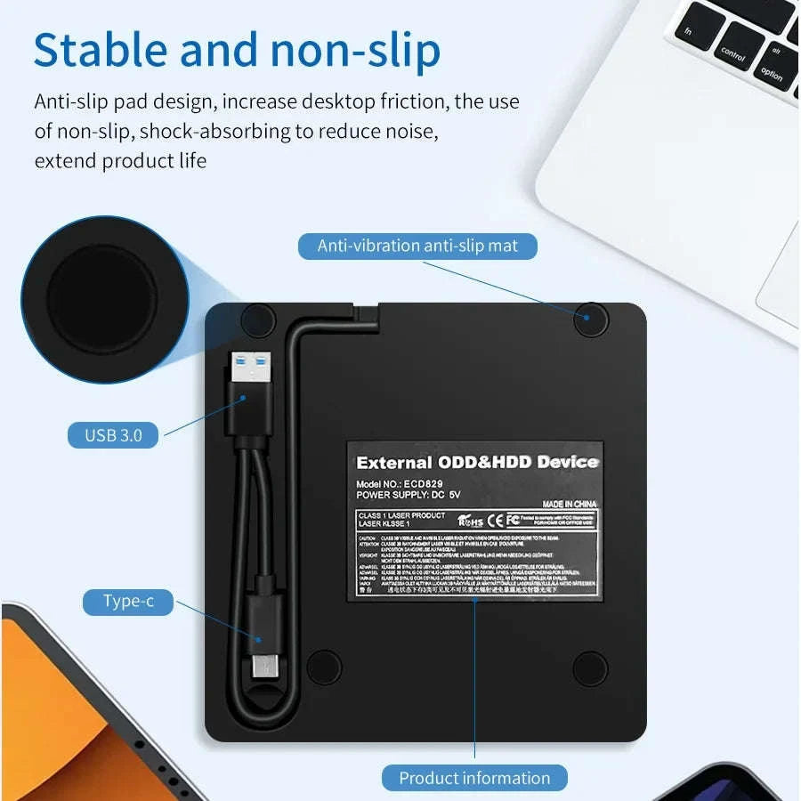 Slim USB‑C External DVD Drive-Black