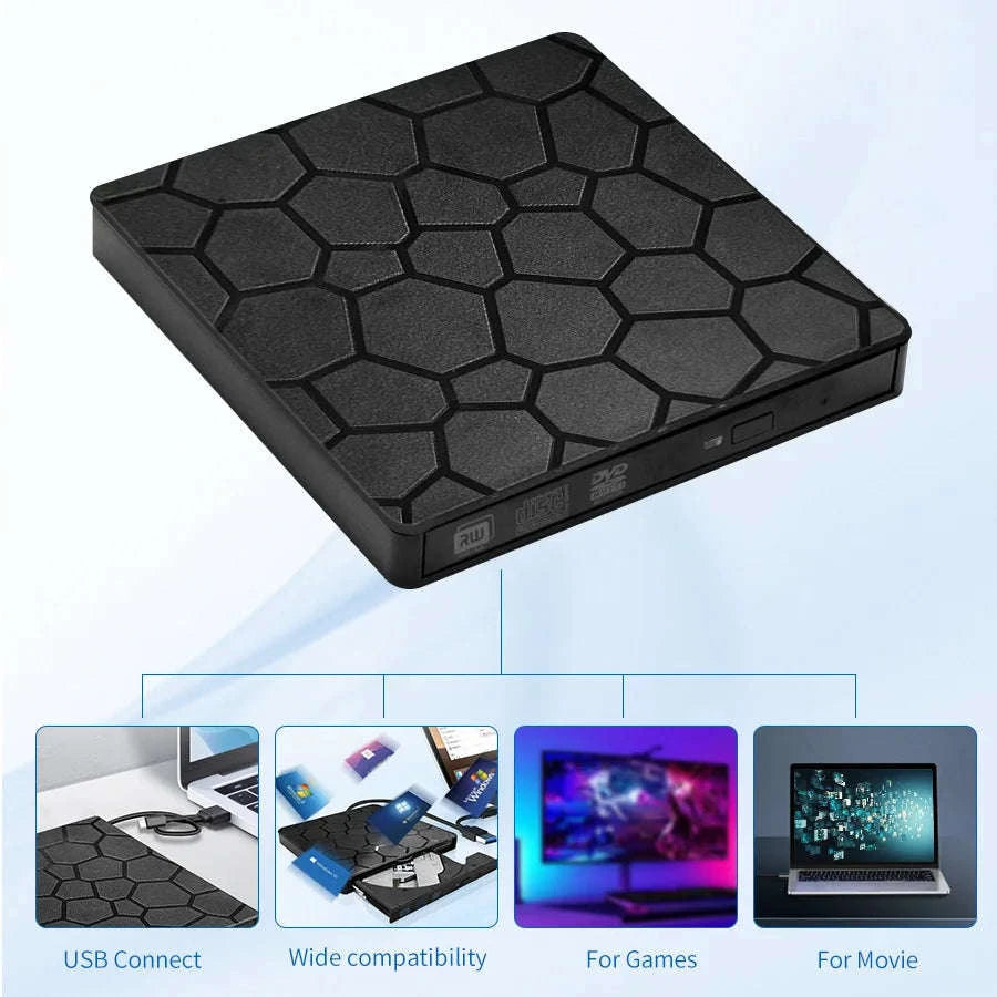 Slim USB‑C External DVD Drive-Black