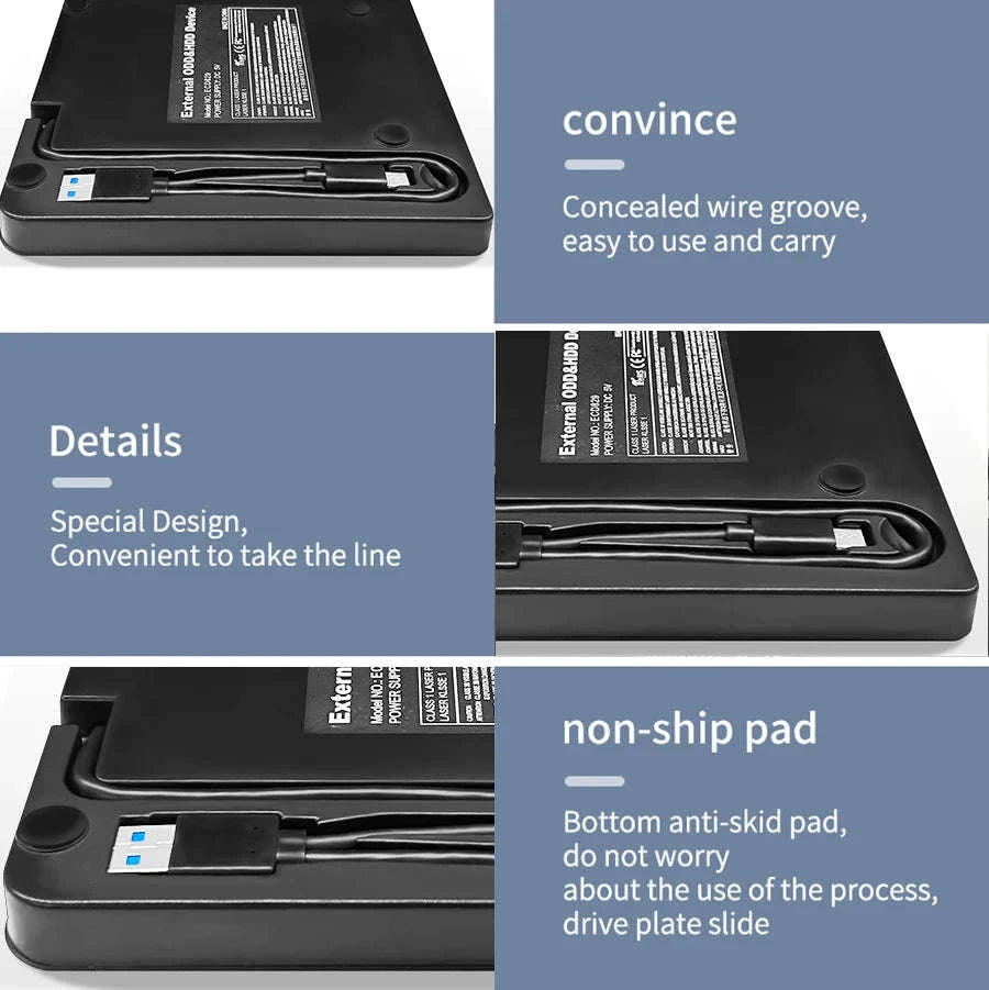 Slim USB‑C External DVD Drive-Black