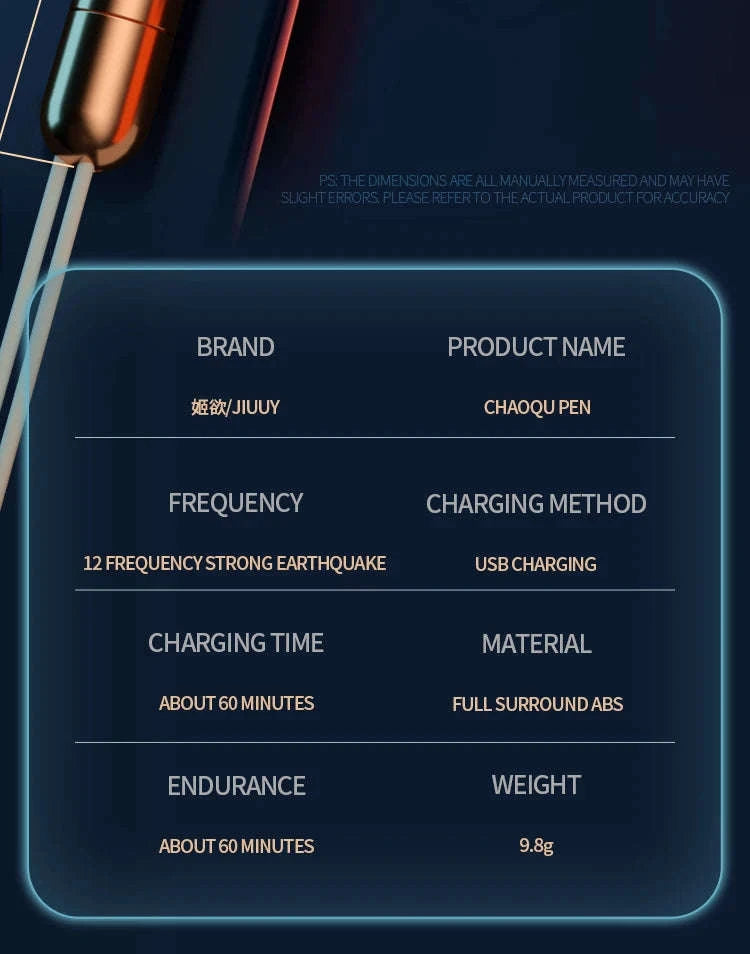 Slim Vibrator Stainless Steel Mini Stimulator-ChaoQu Pen