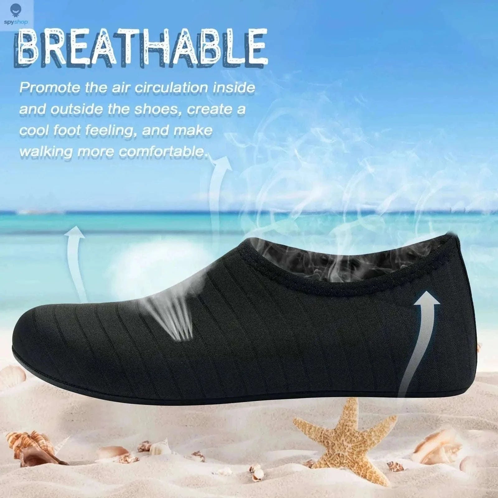 Slipproof Quick-Dry Water Shoes for Beach, Swim and Shore-Stripe Blue / 38-39