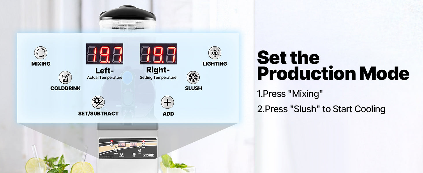 15L Commercial Slushy Machine Single Tank Frozen Drink Maker