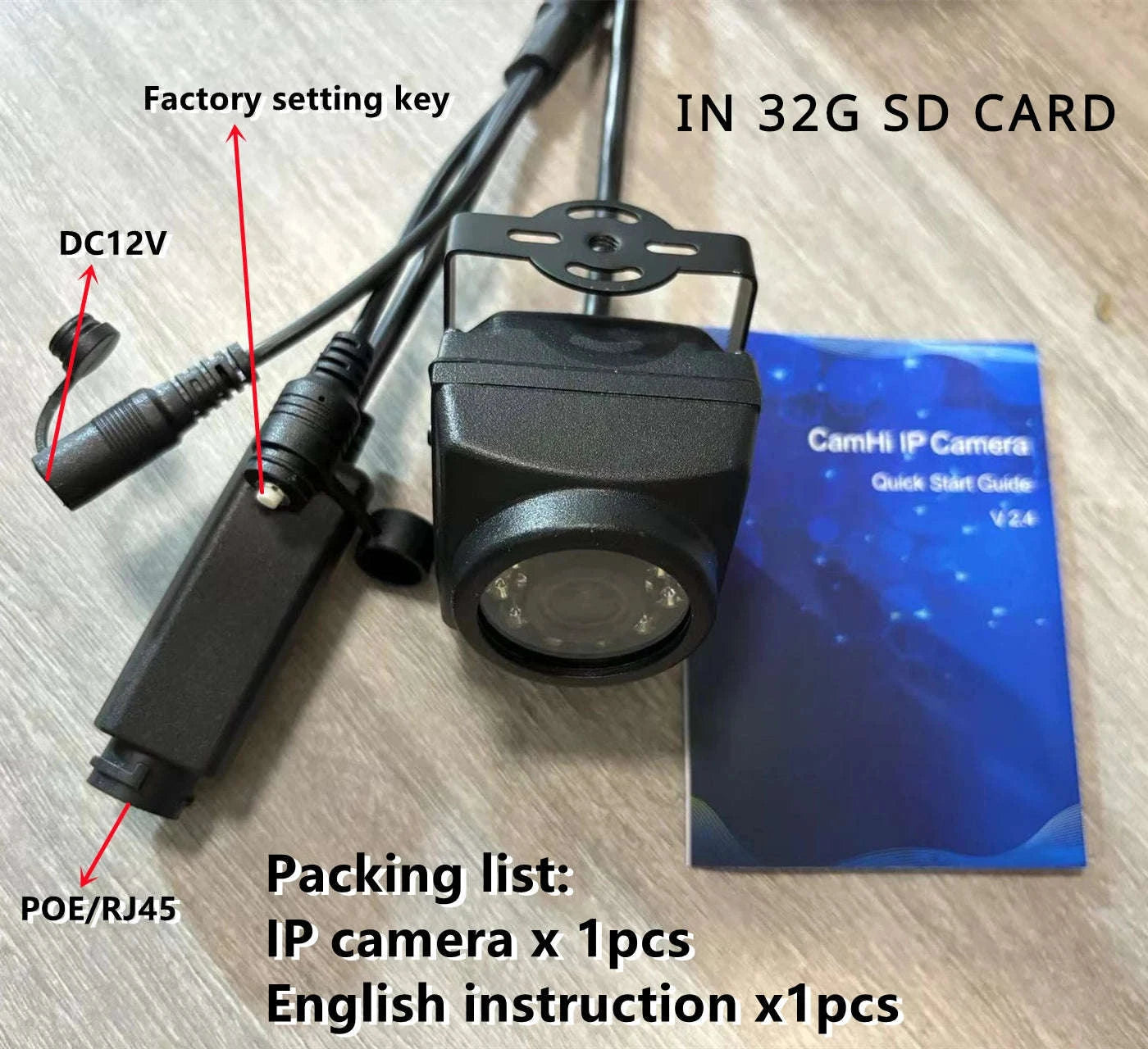 Small Outdoor Mini IR IP POE Camera with Night Vision and Audio-5MP / 6mm