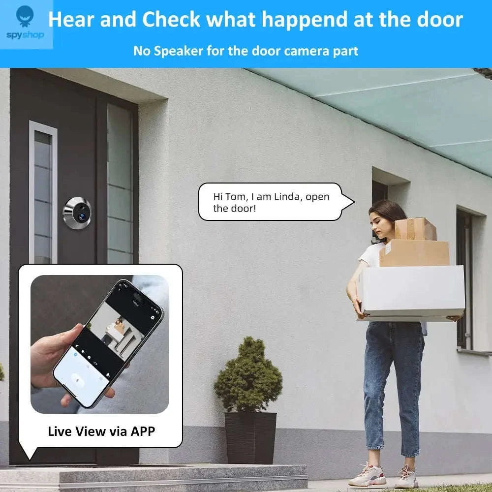 Smart 3MP Digital Peephole Camera with Wireless Door Viewer-Door Camera