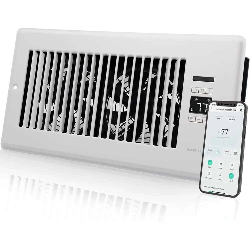 Smart 6x12 Register Vent with App Control & Ultra-Quiet Airflow-United States