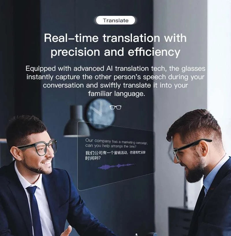 Smart AI Glasses 1080P Camera Bluetooth Calls Translation-Change color / China Mainland
