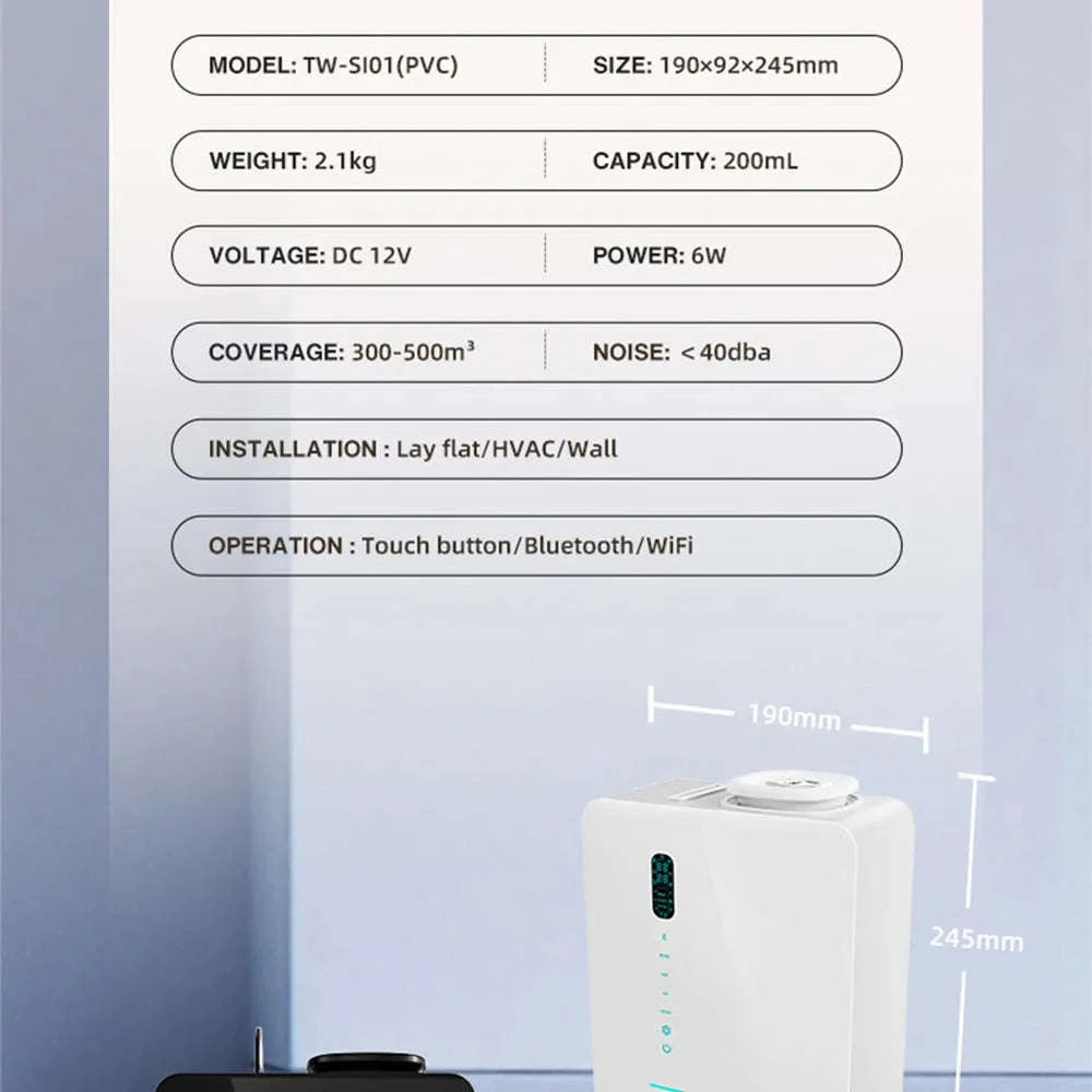 Smart Aroma Diffuser 200ml for Homes and Large Spaces-BLACK Bluetooth WIFI / US / United States