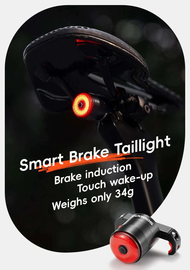 Smart Auto Brake Sensing Bike Tail Light IPX6 USB-C Rear Light-Q5 Mini