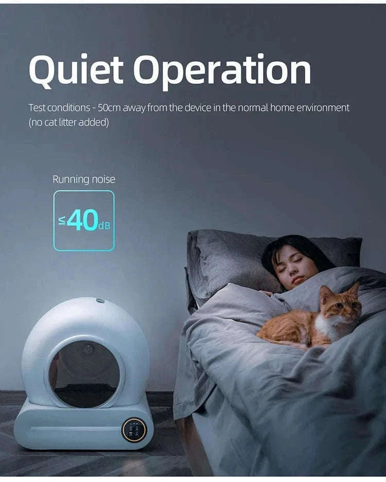 Smart Automatic Cat Litter Box with App Control-white / EU / france