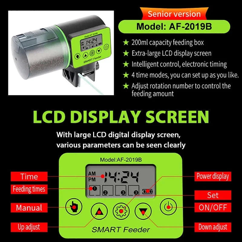 Smart Automatic Fish Feeder with Digital Timer-AF-2019B