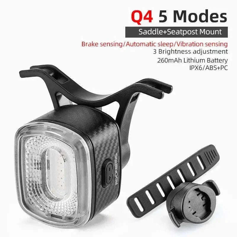 Smart Bicycle Brake Light with Auto Stop & USB-C Rechargeable-Q2