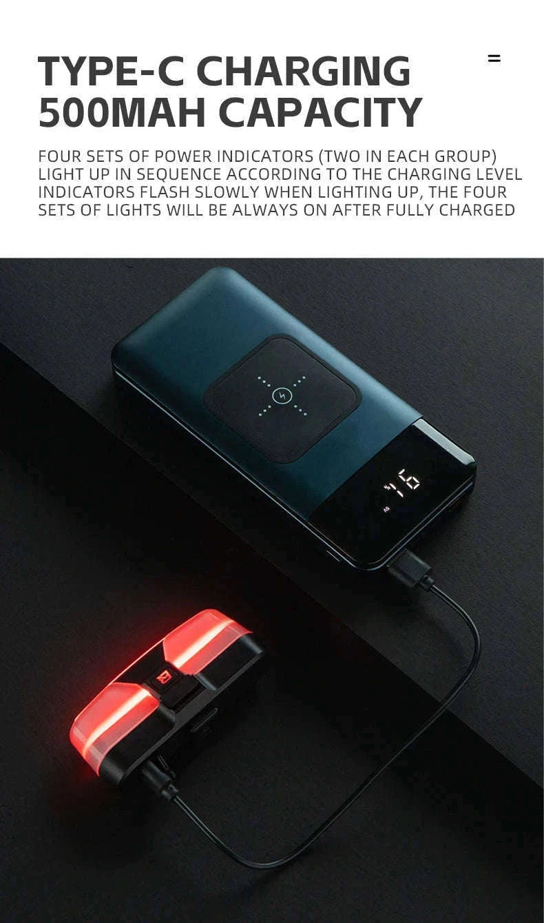 Smart Bicycle Tail Light with Brake Sensor, USB-C, IPX6 Waterproof-REX01