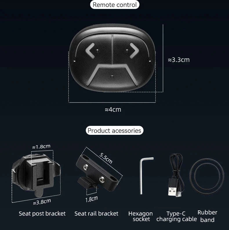 Smart Bicycle Tail Light with Brake Sensor, USB-C, IPX6 Waterproof-REX01