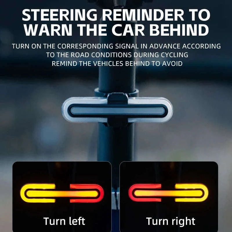 Smart Bicycle Tail Light with Brake Sensor, USB-C, IPX6 Waterproof-REX01