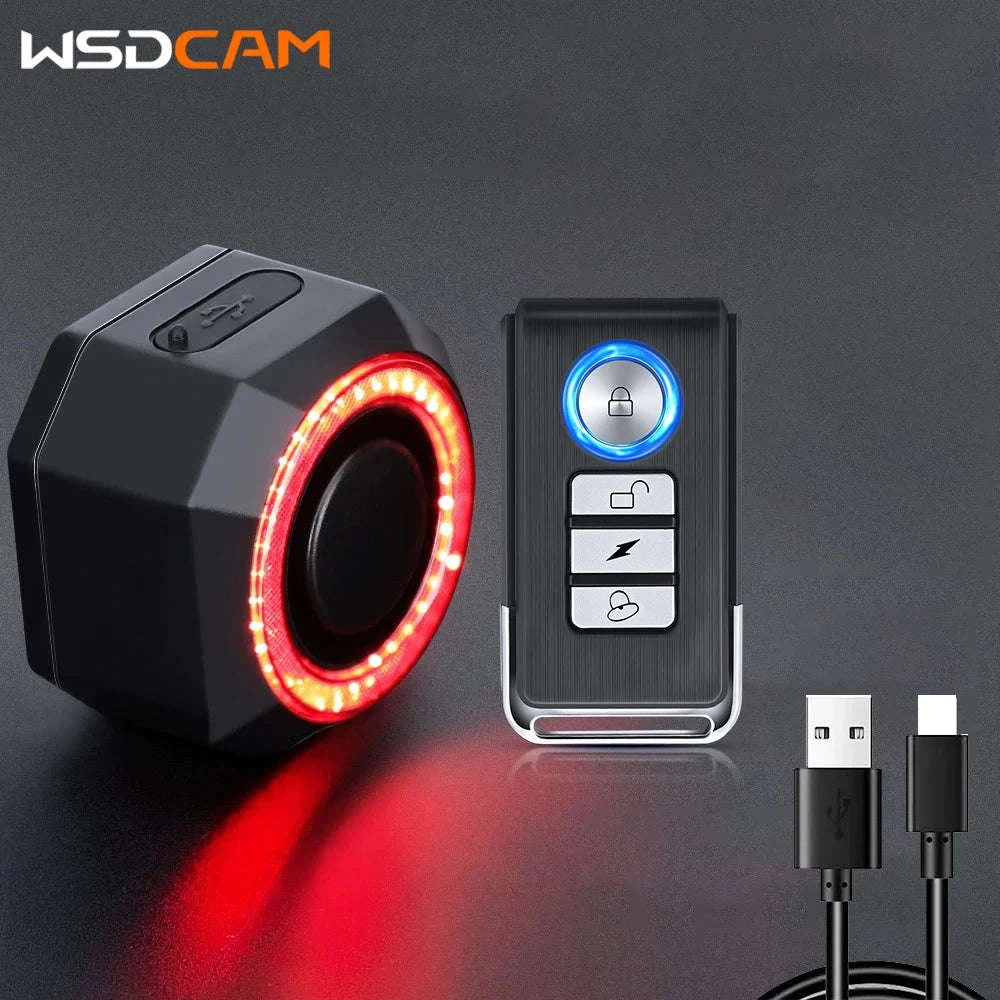 Smart Bike Light Alarm with Brake-Sensing and Remote Security-A / spain