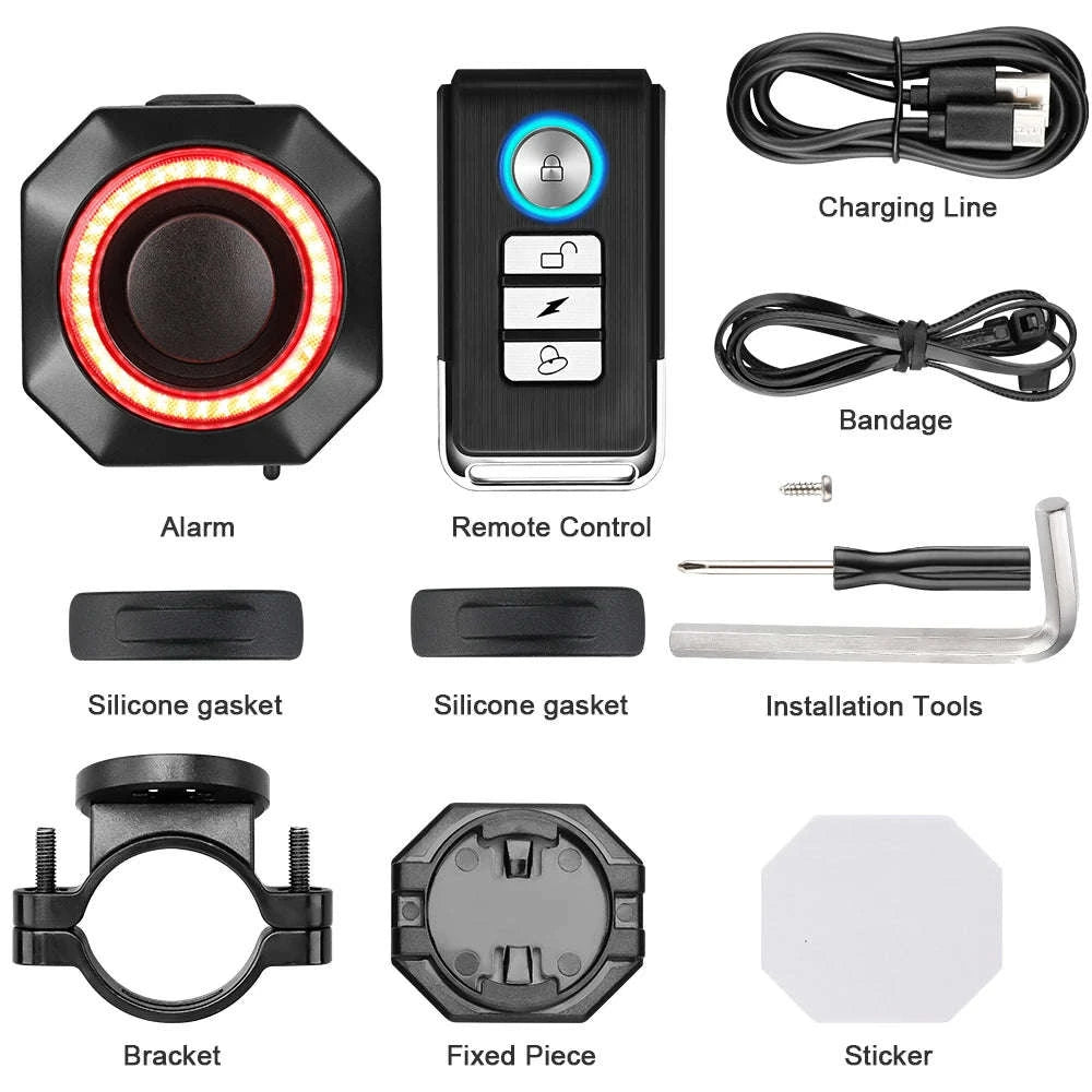 Smart Bike Light Alarm with Brake-Sensing and Remote Security-A / spain