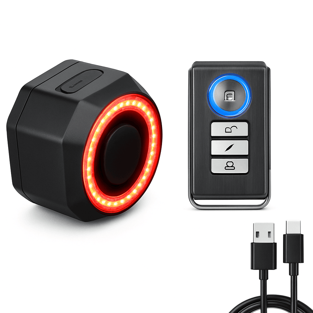 Smart Bike Light Alarm with Brake Sensing and Remote Security-A / spain