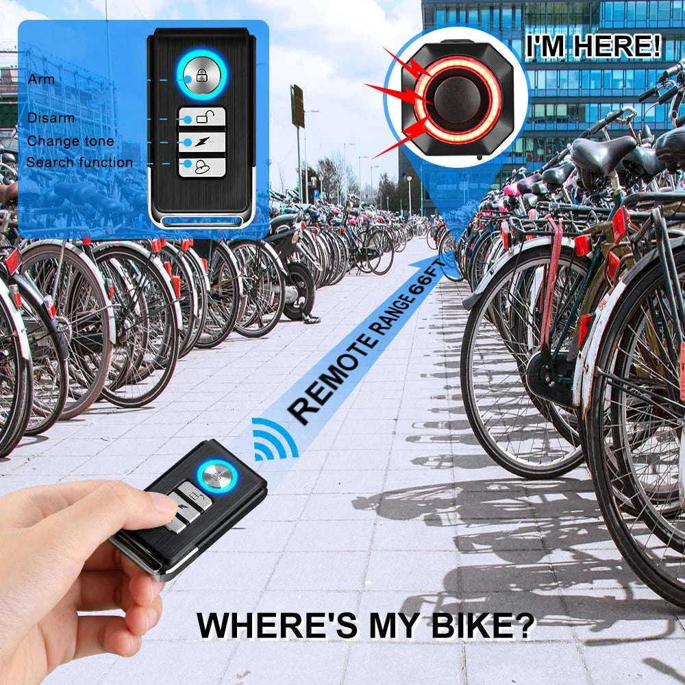 Smart Bike Light Alarm with Brake-Sensing and Remote Security-A / spain