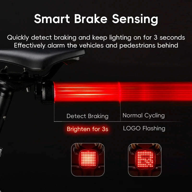 Smart Bike Rear Light with Brake Sensing & Sync Mode-smart R7