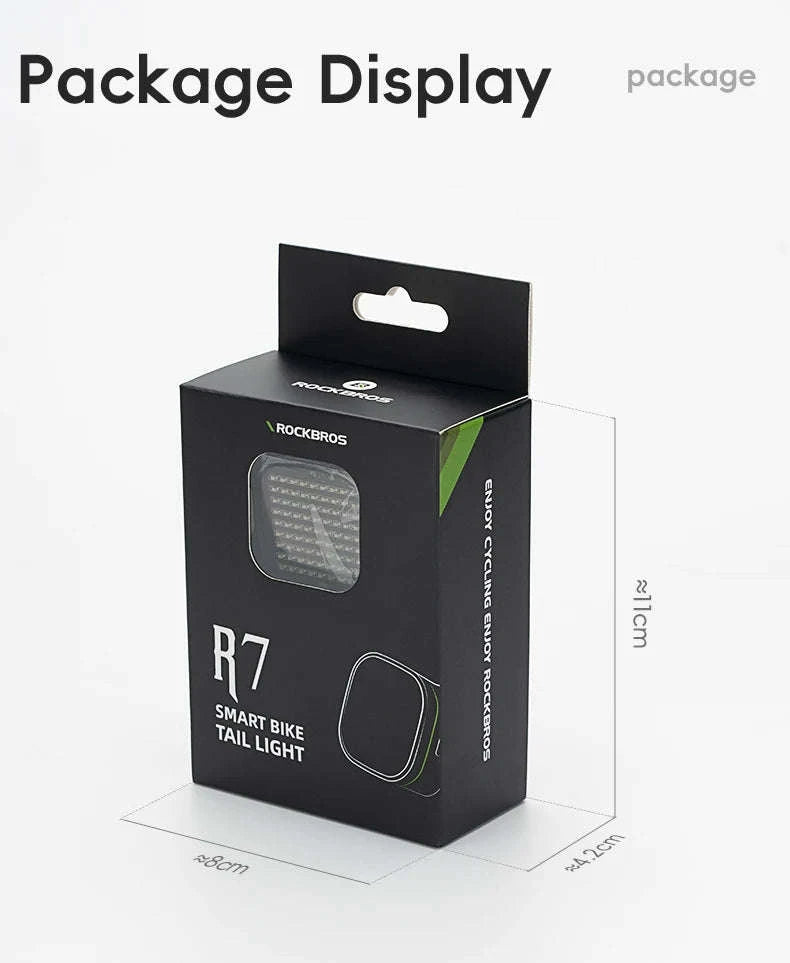 Smart Bike Rear Light with Brake Sensing & Sync Mode-smart R7