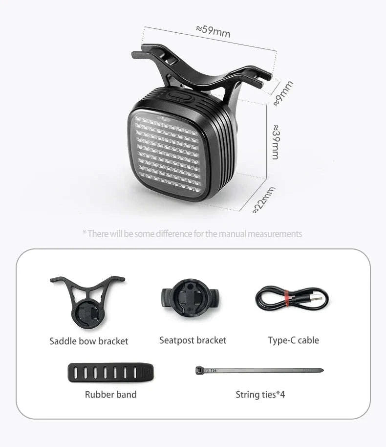 Smart Bike Rear Light with Brake Sensing & Sync Mode-smart R7