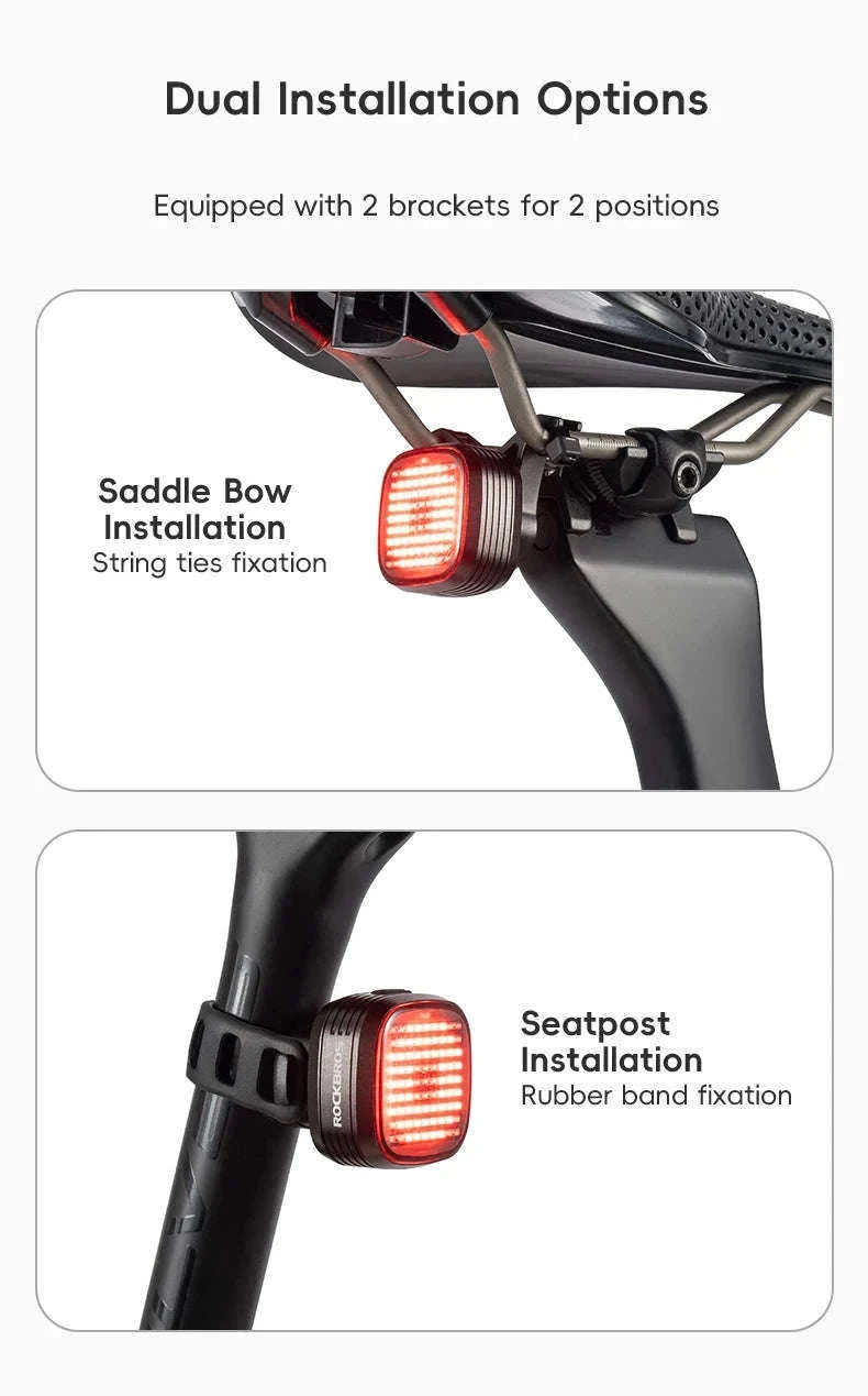 Smart Bike Rear Light with Brake Sensing & Sync Mode-smart R7