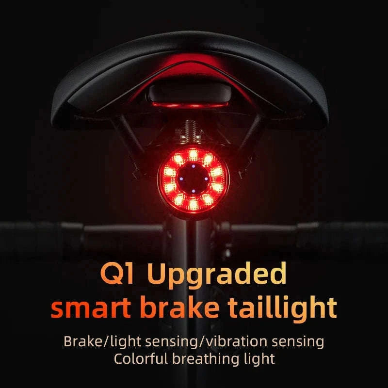 Smart Bike Rear Light with Brake Sensor & 5 Modes USB-C-Q1MAX