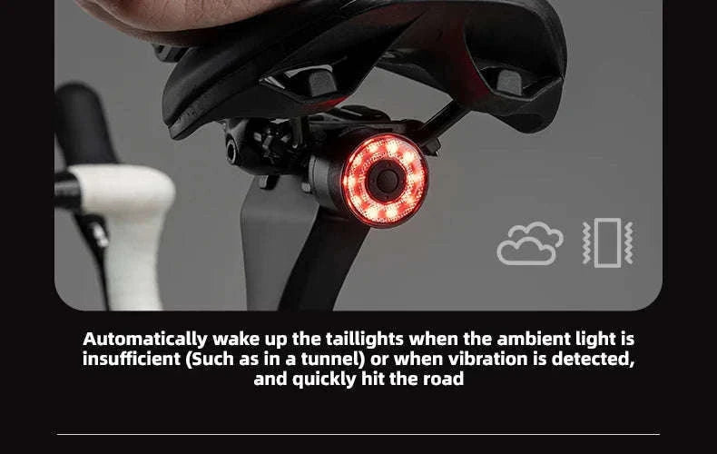 Smart Bike Rear Light with Brake Sensor & 5 Modes USB-C-Q1MAX