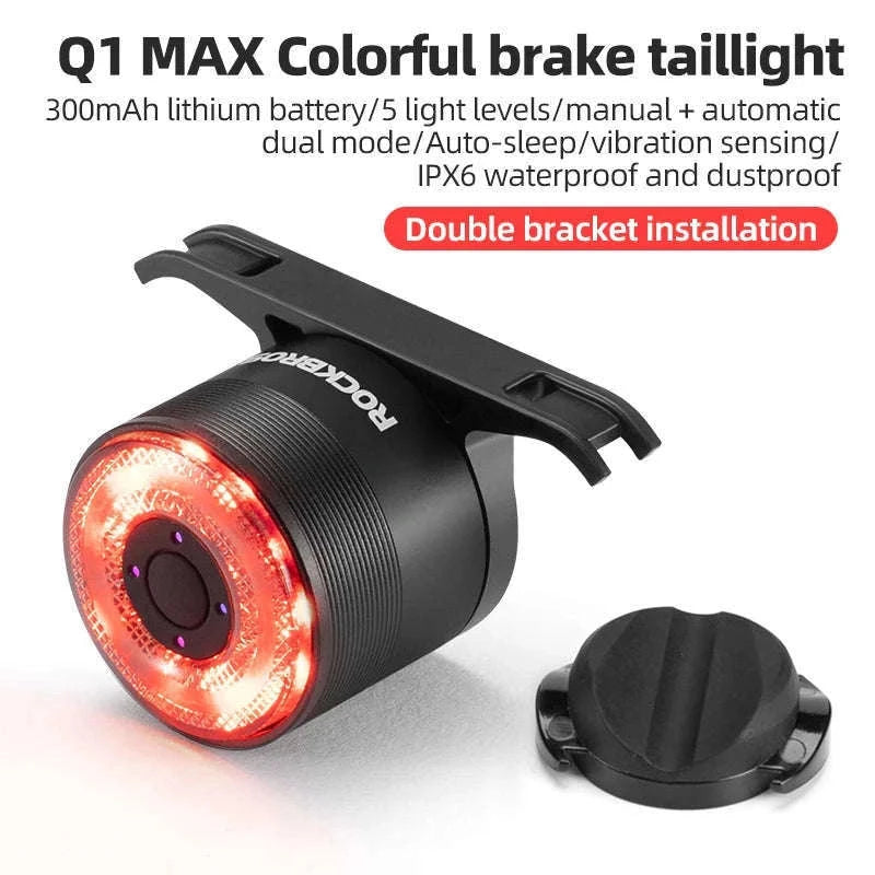 Smart Bike Rear Light with Brake Sensor & 5 Modes USB-C-Q1MAX