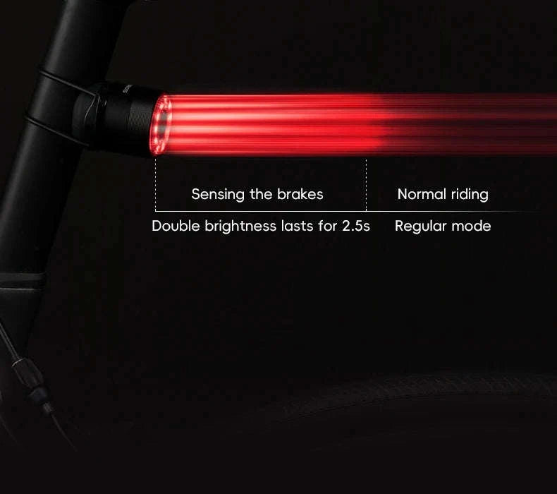 Smart Bike Rear Light with Brake Sensor & 5 Modes USB-C-Q1MAX