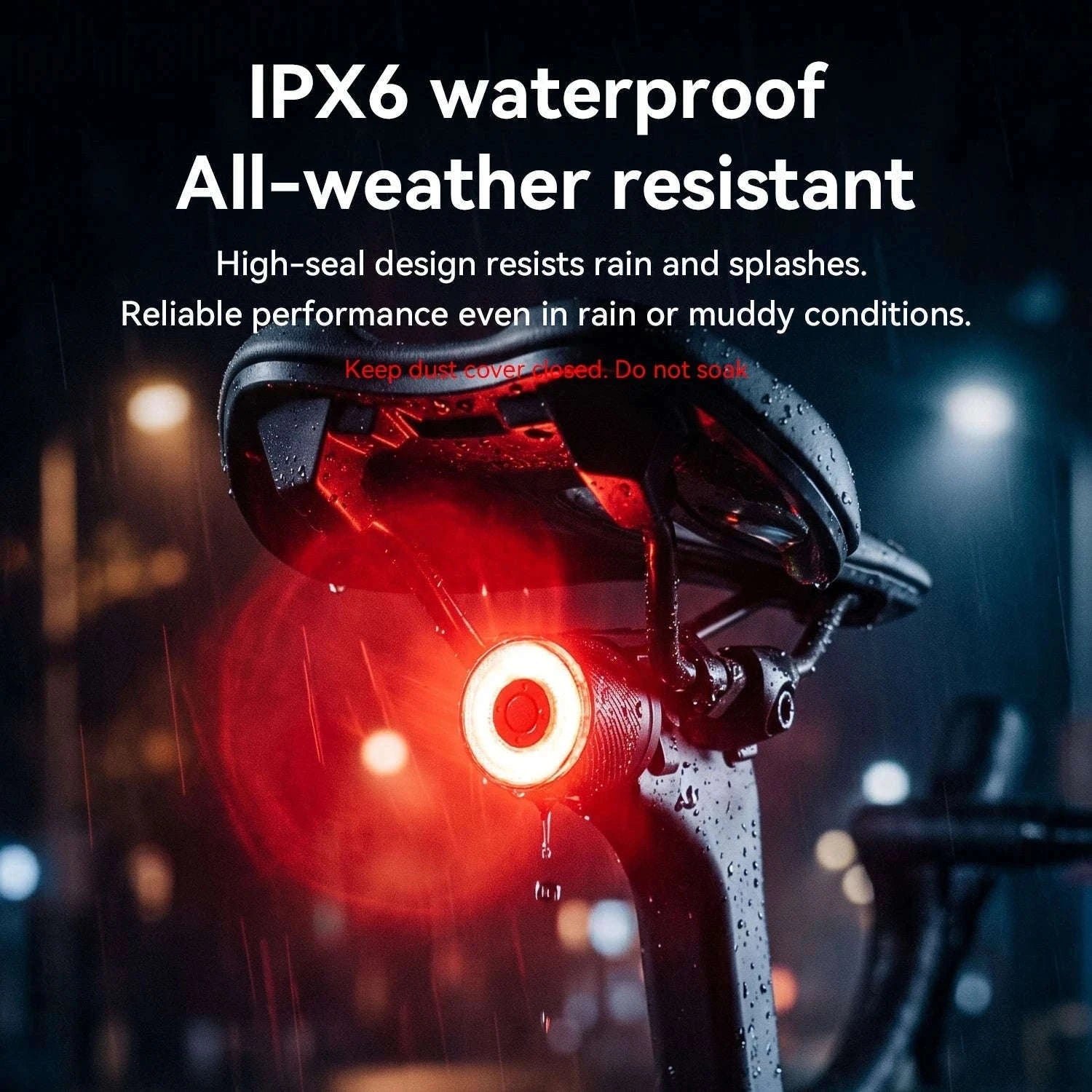 Smart Bike Tail Light with Brake Sensing & IPX6 Waterproof-Q1Ultra