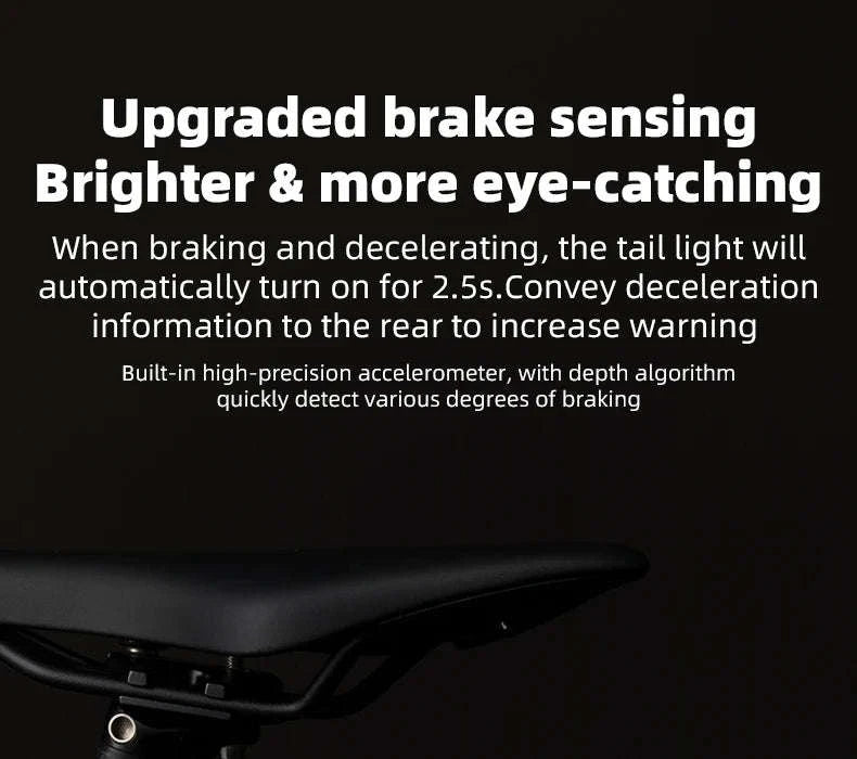 Smart Bike Tail Light with Brake Sensor & Type-C Charging-Q1MAX