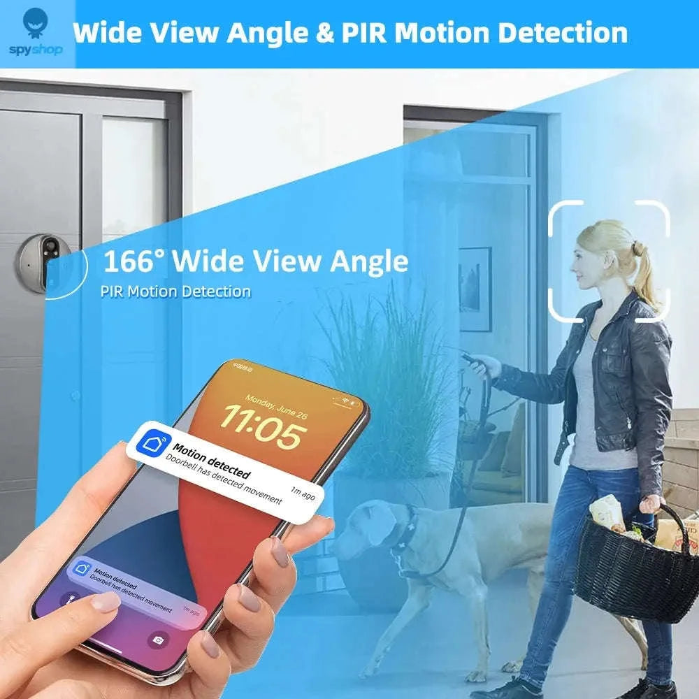Smart Doorbell Camera – 3MP WiFi Video Doorbell with Monitor and Night Vision-PD8A Door Cam 32G